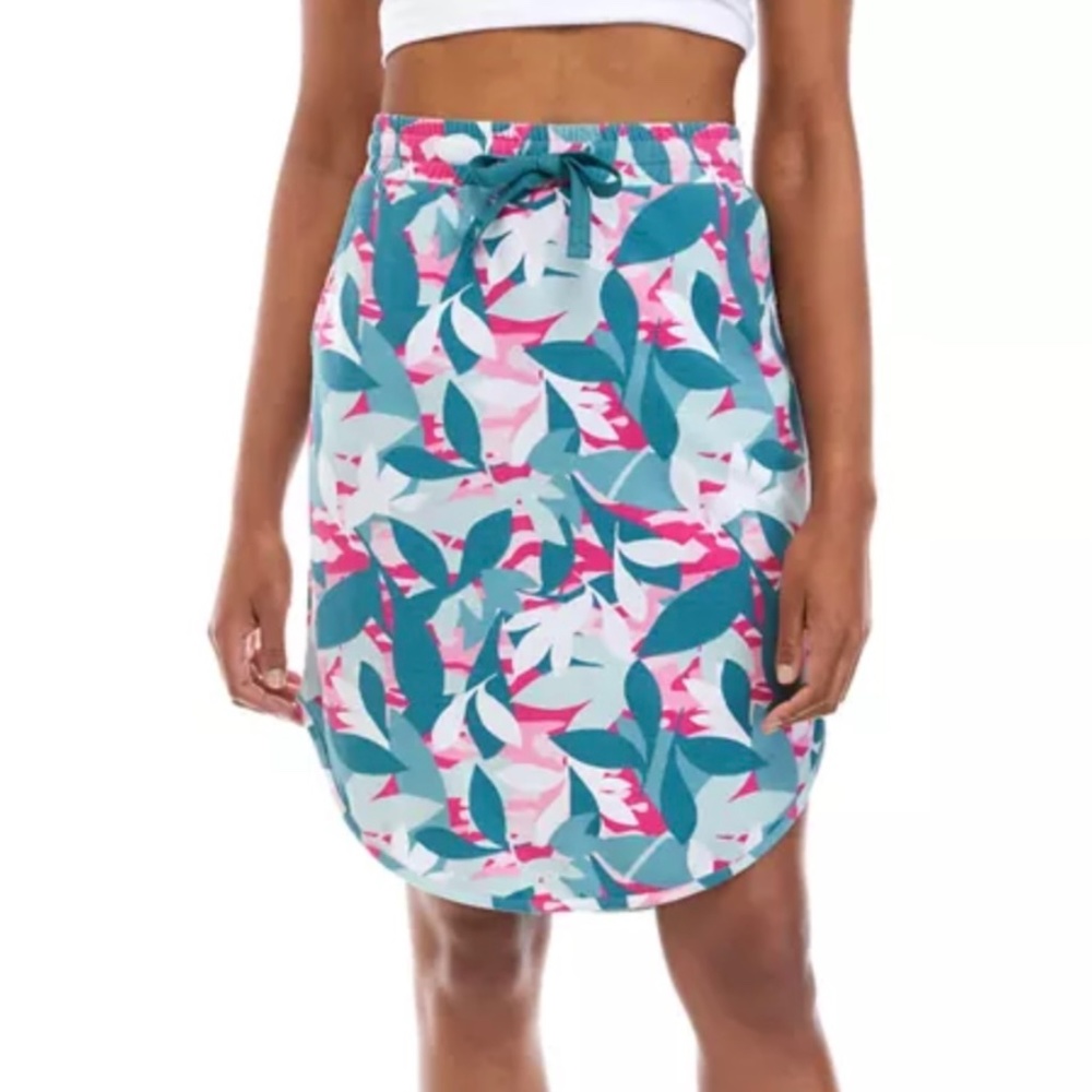 NEW Ocean + Coast Women's Casual Drawstring Tropical Print Skirt Size XL